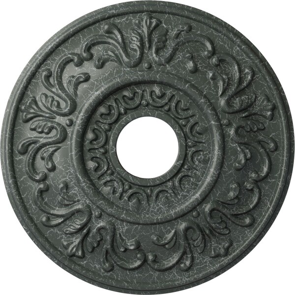 Ekena Millwork Valletta Ceiling Medallion (Canopies up to 3 1/2"), 18"OD x 3 1/2"ID x 1"P, Athenian Green Crackle CM18VLAGC - main